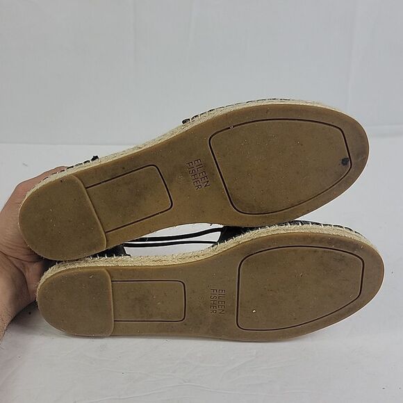 Eileen Fisher Lee Espadrille Black Flat Women's Shoes. - Picture 11 of 13